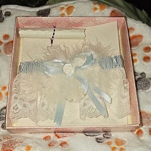 Blue and white bridal Garter